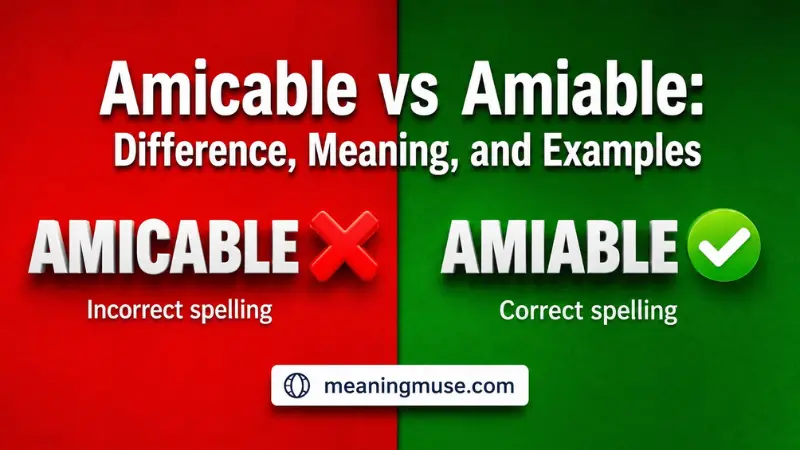 Amicable vs Amiable: Difference, Meaning, and Examples