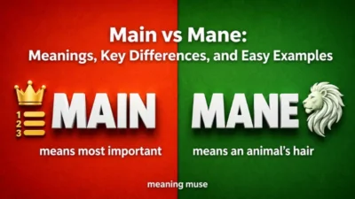Main vs Mane: Meanings, Key Differences, and Easy Examples